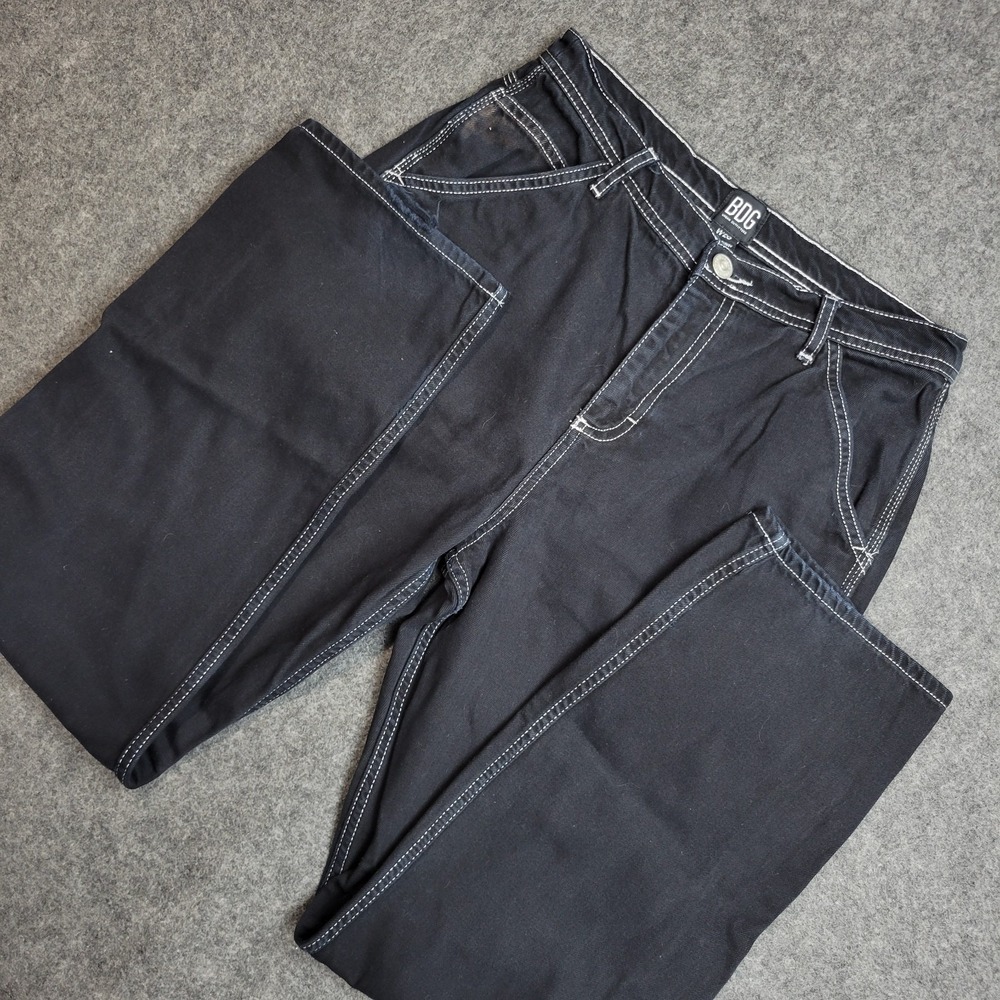 BDG Carpenter Pants Womens 28 Black Pocket Hammer Loop Straight Leg Work Y2K